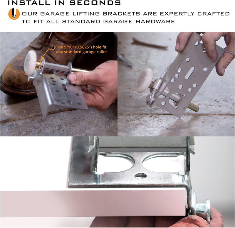 HARDWAREX SUPPLY Garage Door Bottom Lifting Brackets for 7/16 inch Diameter Roller Stem - Image 5